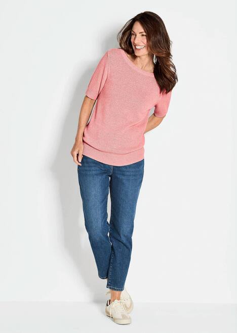 Pullover met verkoelend lintjesgaren