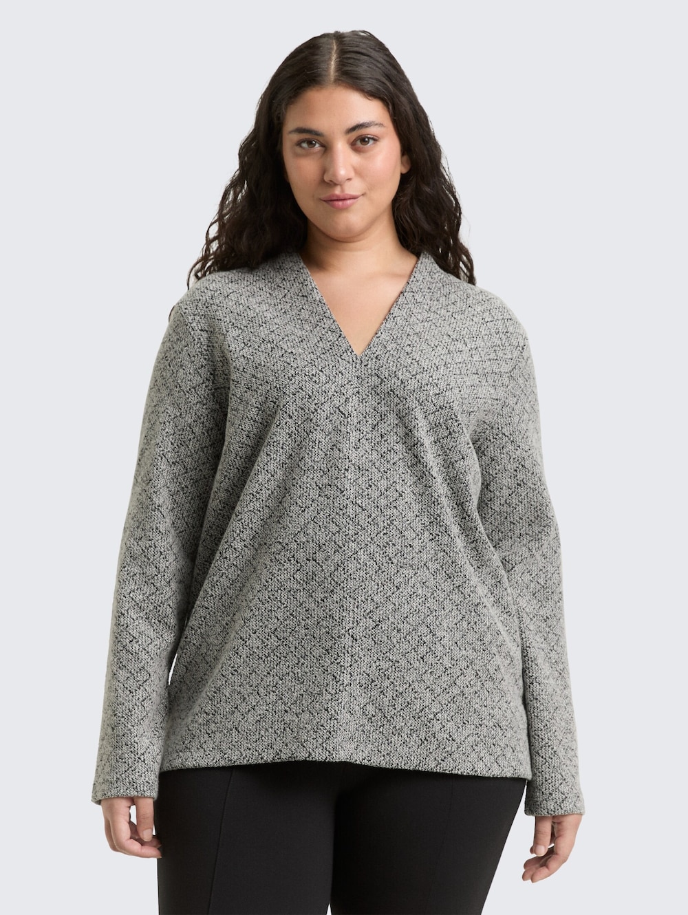 Tom Tailor Women PLUS Strick & Sweatshirts Plus Size - Sweatshirt mit V-Ausschnitt