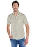 Herren Kurzarm-Hemd mit Struktur und Comfort-Stretch , Khaki