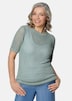 GOLDNER Trui Licht glanzende tricot pullover met luxueus ajourdessin