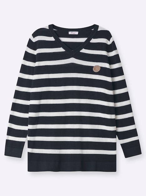 Strickpullover Langarm Jersey Ohne Kragen