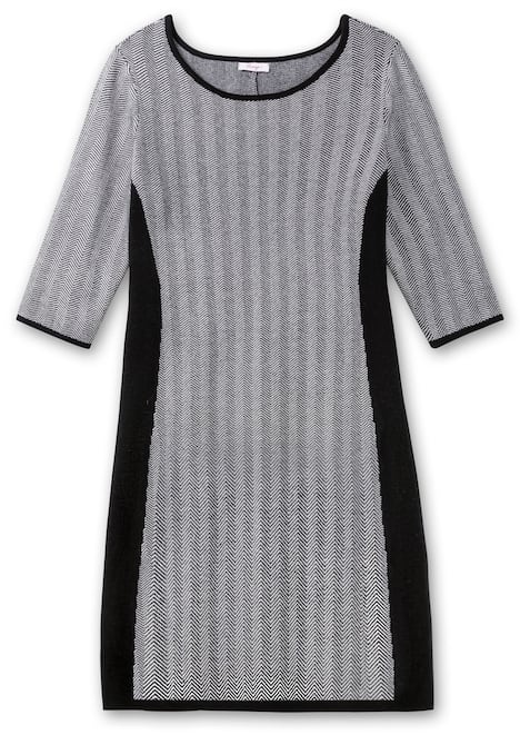 Strickkleid 3/4-Arm Sonstiges Muster Rundhals
