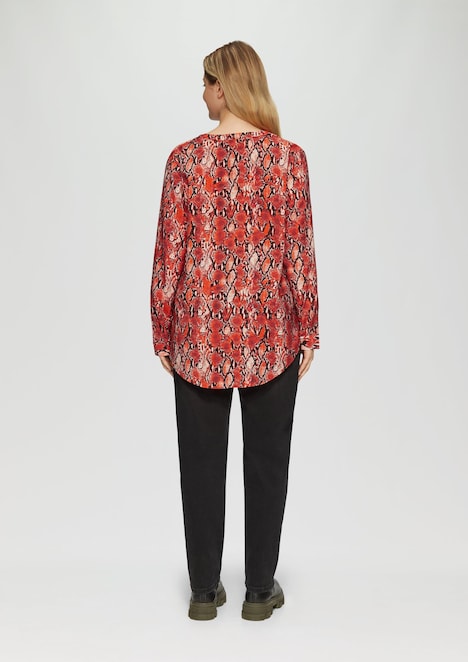 Bluse mit Animal-Print aus Viskosemix
