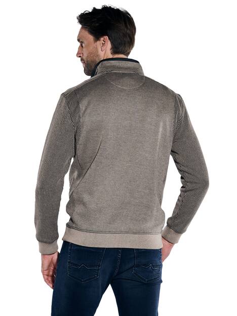 engbers Herren Sweatshirt mit Troyerkragen , Braunbeige
