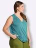 Shirttop Wickeltop mit Gummibund Ärmellos Rundumdehnbund Ohne Kragen