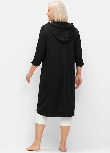 Shirtkleid Langarm Uni Mit Kapuze
