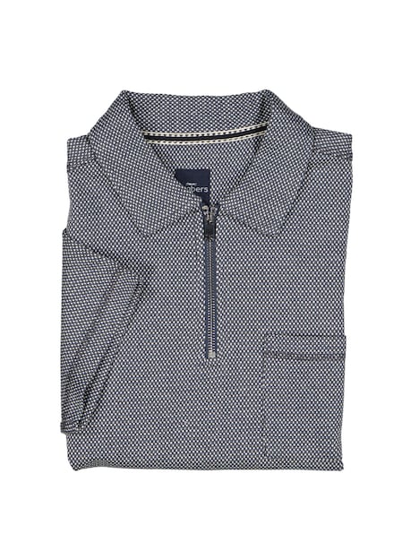 Herren Poloshirt mit Reißverschluss , Saphirblau