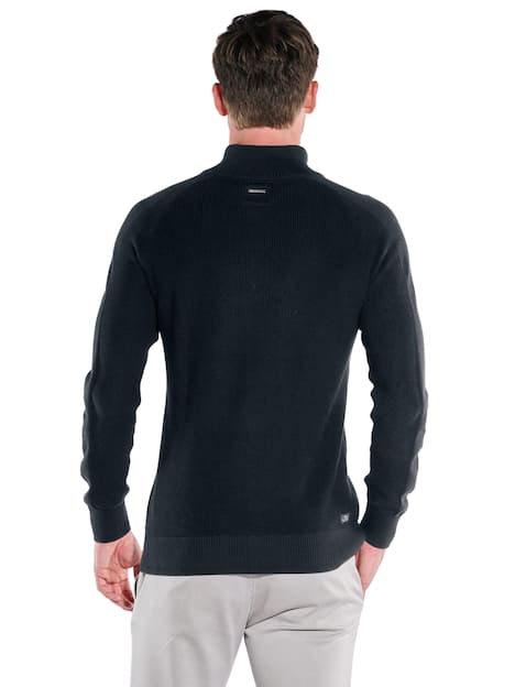 engbers Herren Pullover mit Troyerkragen , Schwarz