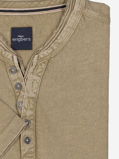 engbers Herren Henley-Shirt uni , Braun