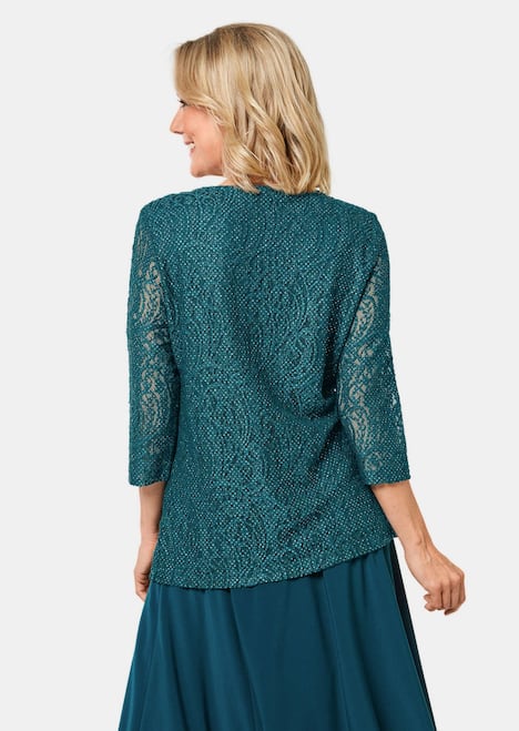 GOLDNER Kanten blouse Kanten blouse met een fijne glans