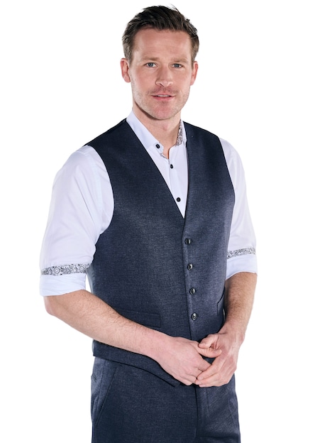 Herren Anzug-Weste aus flexiblem Warenmaterial , Saphirblau