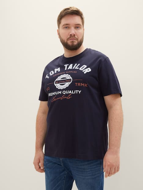 Tom Tailor Men PLUS T-Shirt Plus Size - T-Shirt mit Logo Print