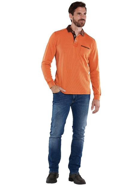 engbers Herren Polo-Shirt uni , Dunkelorange