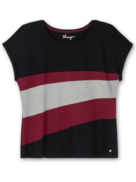 T-Shirt Extra kurz Mehrfarbig Ohne Kragen