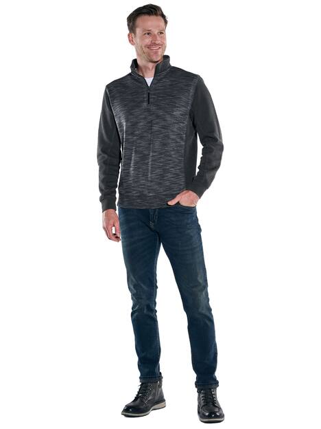 engbers Herren Sweatshirt mit Strukturwechsel , Anthrazit