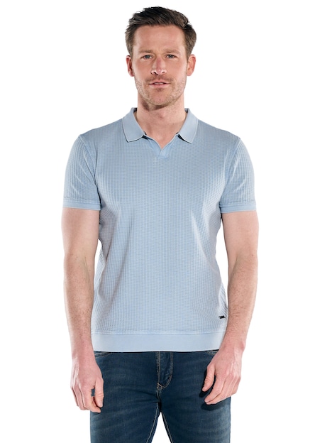 Herren Poloshirt , Hellblau