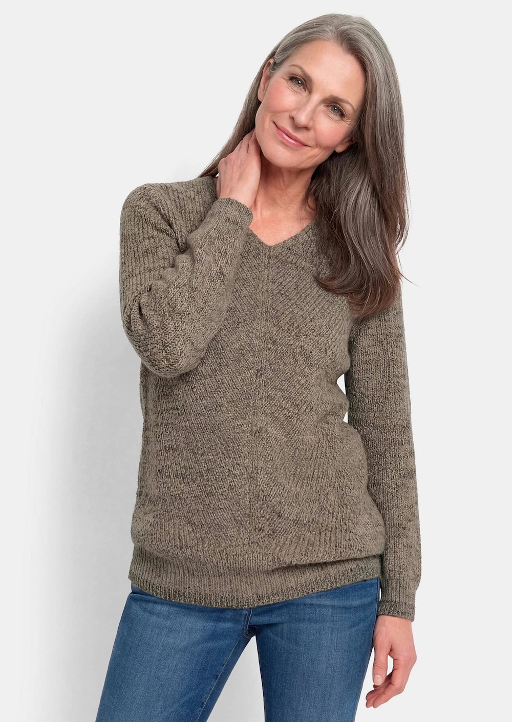 Strickpullover mit V-Ausschnitt