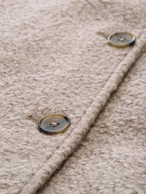 Bouclé Mantel mit Reverskragen