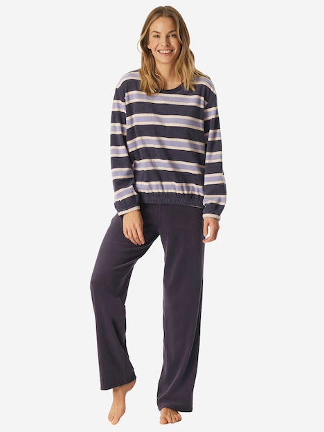Schiesser Damen Pyjama Casual Essentials - indigo