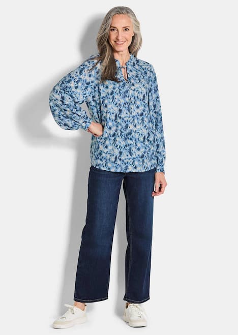 GOLDNER Blouse met print Blouse van viscose, met ruches