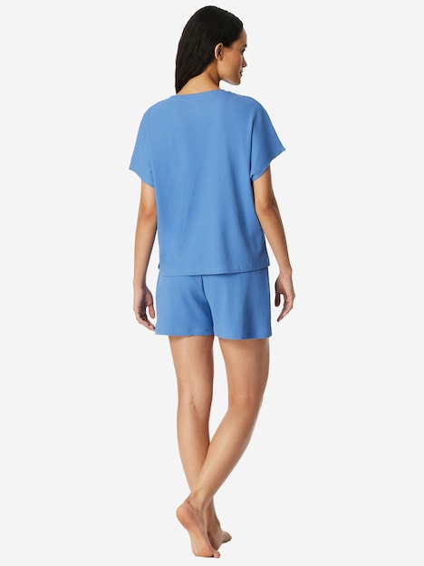 Schiesser Damen Pyjama Casual Feel aqua