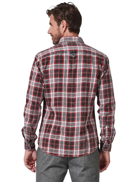 engbers Herren Langarm-Hemd kariert , Rot