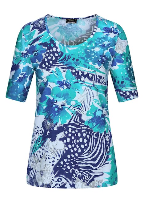 GOLDNER Shirt Shirt met bloemenprint in frisse kleuren