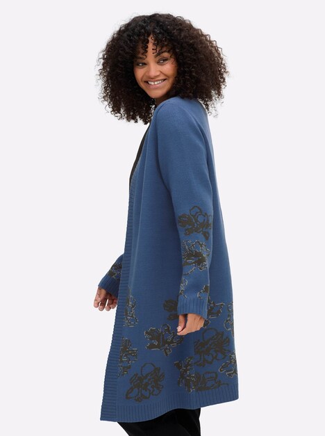 Strickjacke Langarm Jacquard Sonstiges Muster Ohne Kragen