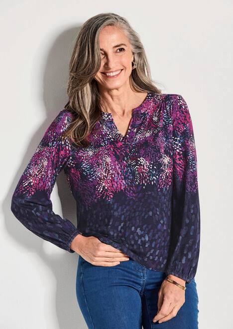 Jersey shirt met confettipatroon