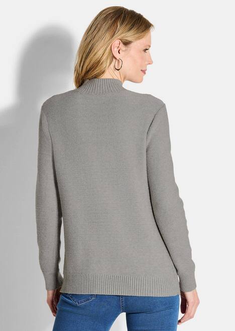 Langarm Viskoseoberteil im Zopfmuster