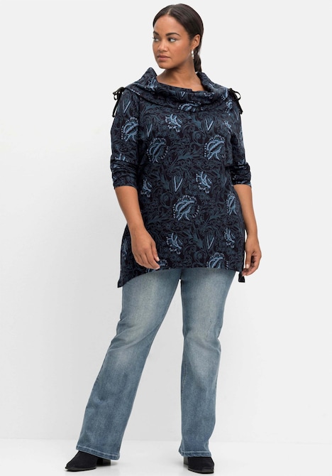 Sweatshirt Langarm Sonstiges Muster Schalkragen