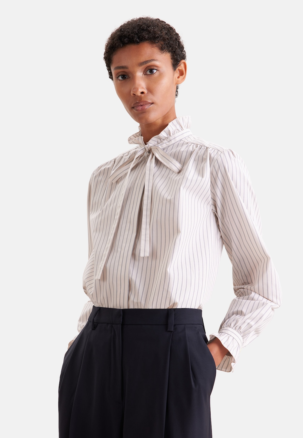 Damen Ausgestellte Bluse - Gestreift