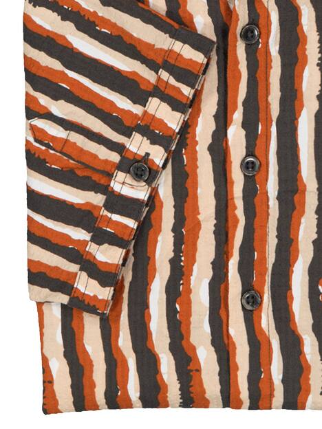 engbers Herren Kurzarm-Hemd gestreift , Rostorange