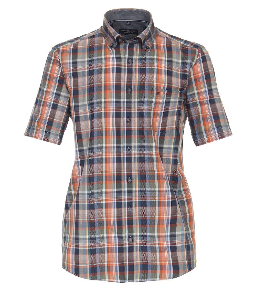 CASAMODA Freizeithemd Kurzarm kariert Comfort Fit