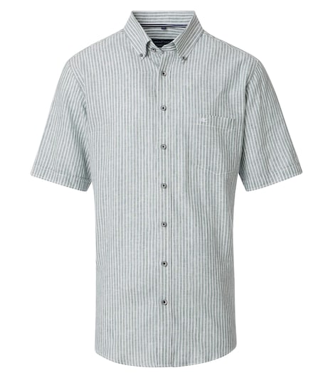 Leinenhemd Kurzarm gestreift Comfort Fit