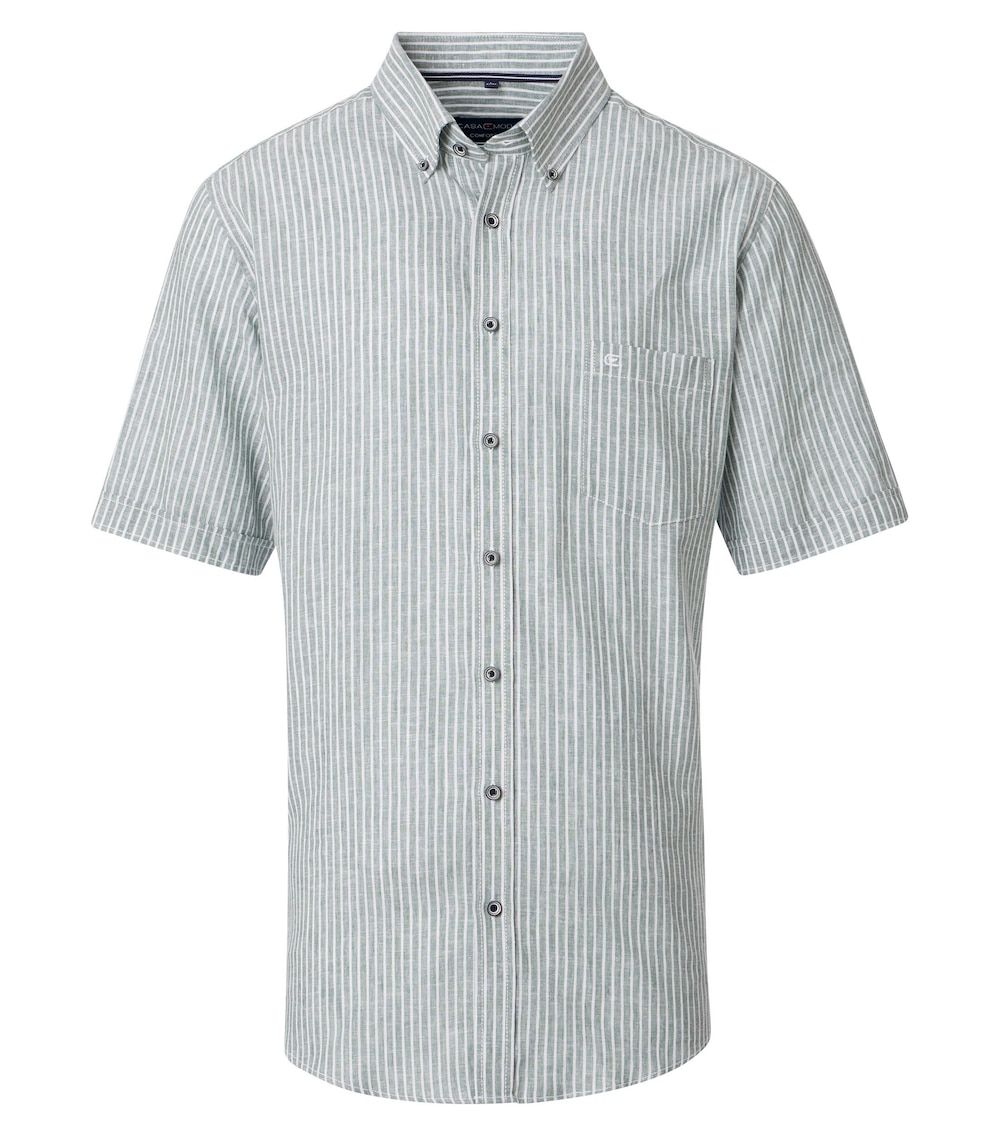 Leinenhemd Kurzarm gestreift Comfort Fit