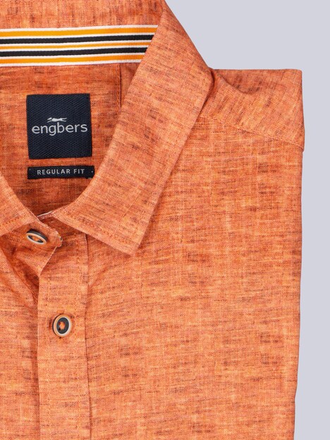 Herren Baumwoll-Hemd mit Kontrastdetails , Orange