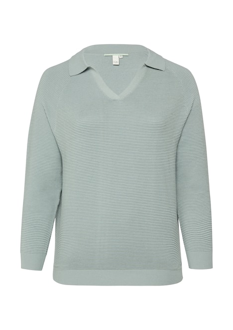 Strukturierter Pullover mit Polokragen