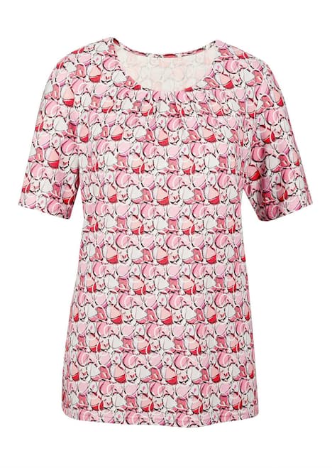 Multicolor-Shirt mit Halbarm, Rundhalsausschnitt