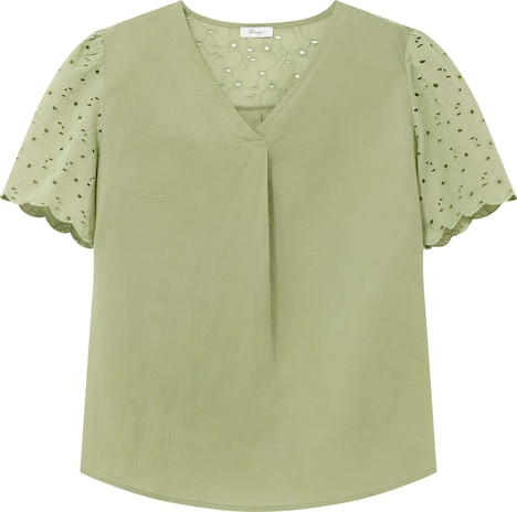 Kurzarmbluse Kurzarm Ohne Kragen