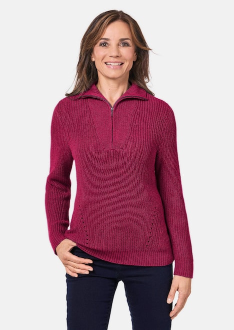 Pullover Sportiver Troyer mit Baumwollanteil