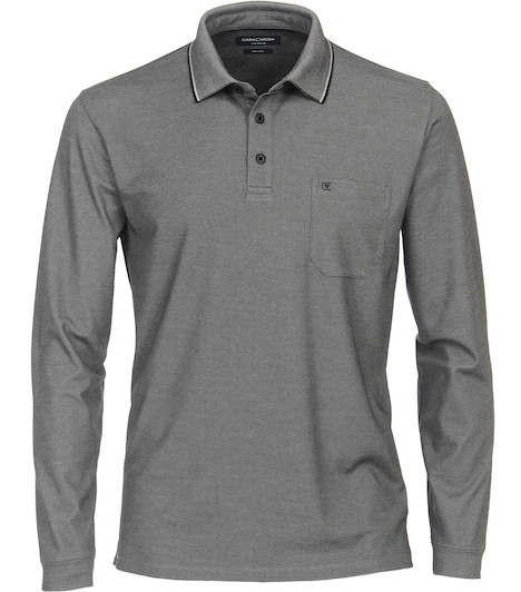 Polo-Shirt Langarm uni