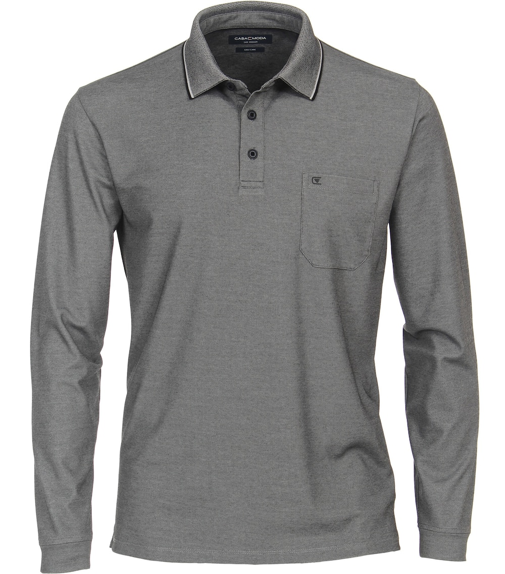 Polo-Shirt Langarm uni