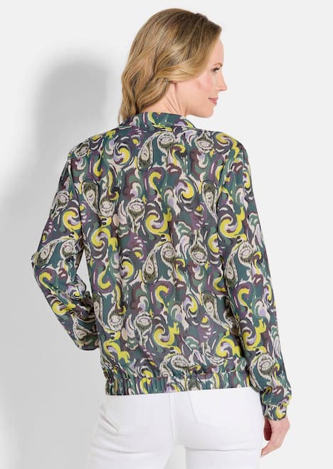 Sportliche Viskosejacke, Allover-Print