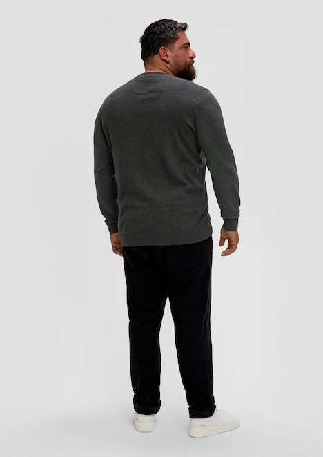 Baumwollpullover mit Logo-Stickerei