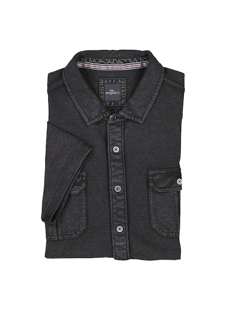 Herren Poloshirt mit durchgehender Knopfleiste , Anthrazit