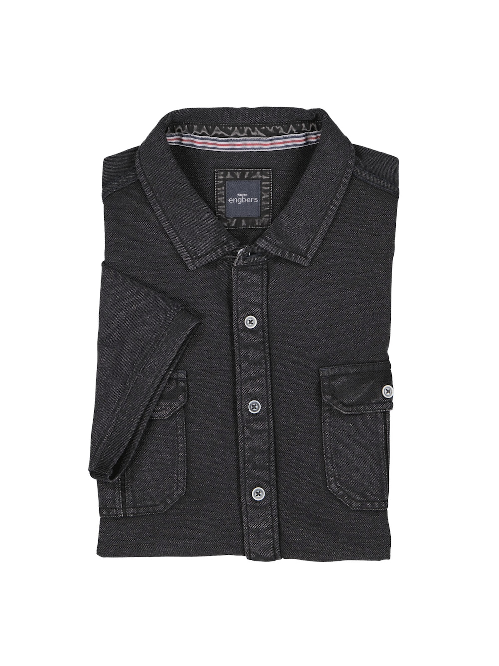 Herren Poloshirt mit durchgehender Knopfleiste , Anthrazit