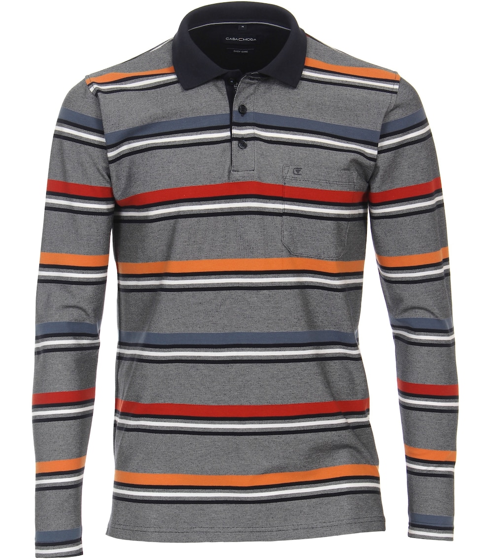 Polo-Shirt Langarm gestreift