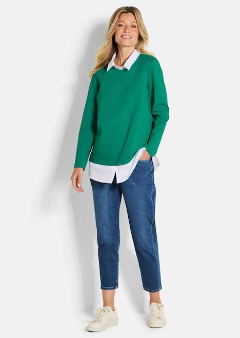 GOLDNER Sweatshirt Sweatshirt in 2-in-1-look