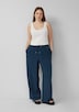 Leinenmix Hose mit weitem Bein